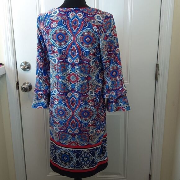 Tacera 3/4 sleeve Paisley textured print dress - Picture 8 of 11